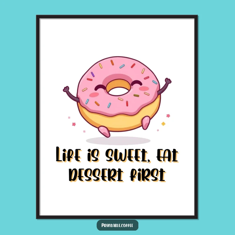 Funny Free Printable Donut Wall Art: Bouncing Joy, Hilarious Downloadable Decor!