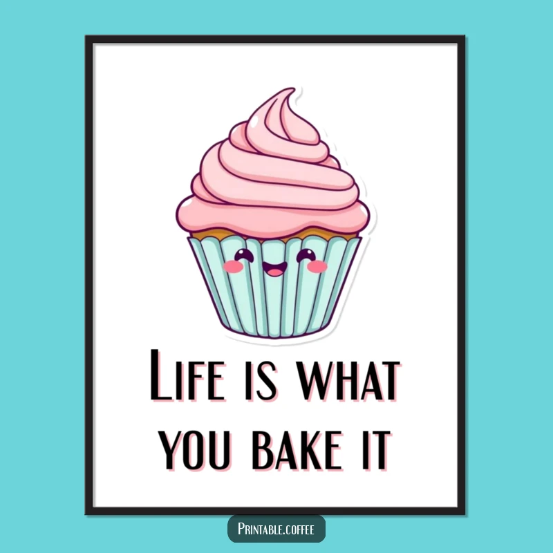 Free Printable Cupcake Art: Joyful Wiggle for Funny Home Decor Downloadable Gift