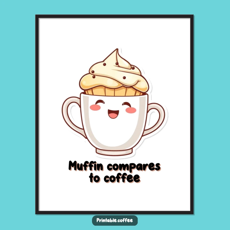 Free Printable Muffin Wall Art: Laughing Muffin Downloadable Decor for Cozy Kitchens!