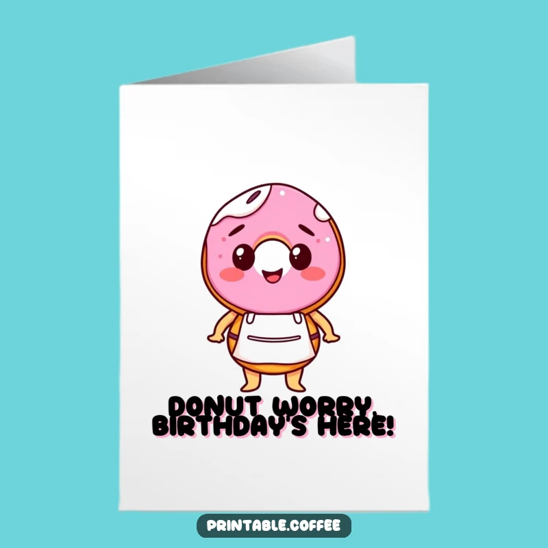 Free Printable Birthday Card: Barista Donut Sweet Wishes - Funny Downloadable Gift