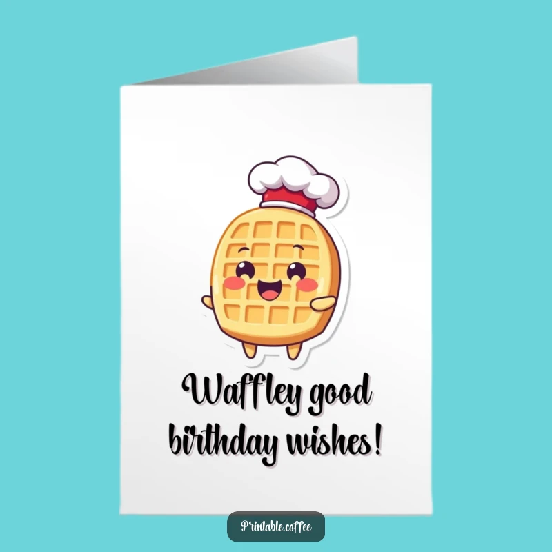 Free Printable Waffle Chef Hat Birthday Card Funny Downloadable Gift