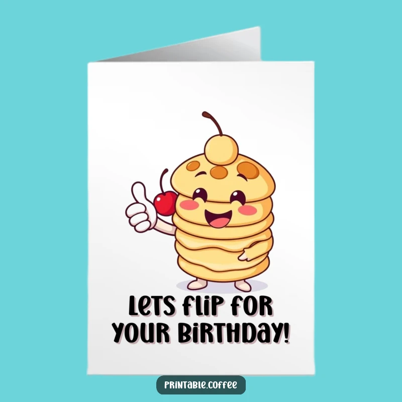 Free Printable Birthday Card: Pancake Thumbs Up! Hilarious Downloadable Card for a Sweet Celebration.