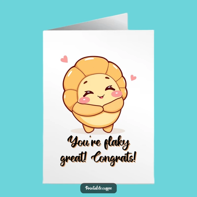 Free Printable Congrats Card: Croissant Hugs for Success - Funny Downloadable Gift