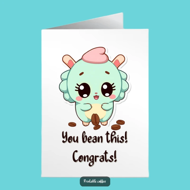 Free Printable Congrats Card: Shocked Churro Coffee Drop Funny Downloadable