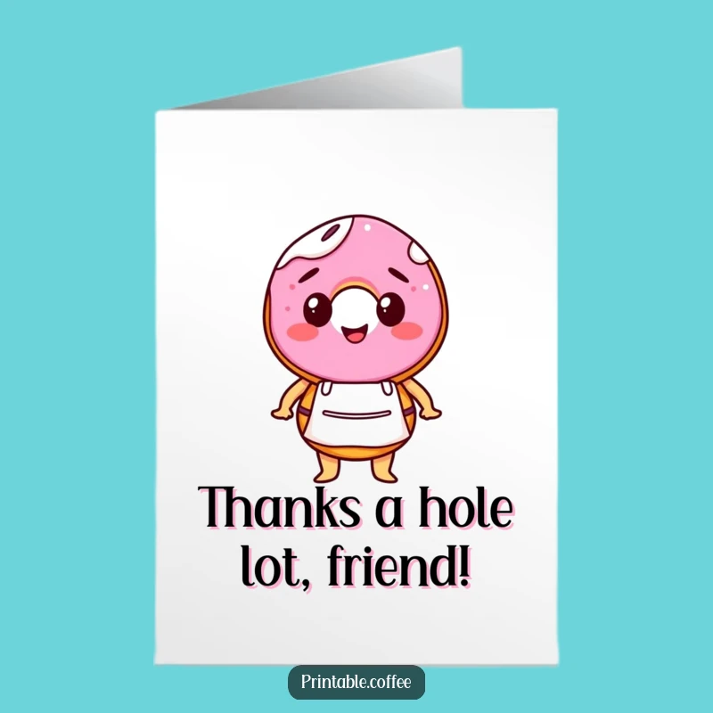 Free Printable Thank You Card: Barista Donut's Sweet Thanks - Funny Downloadable Gift
