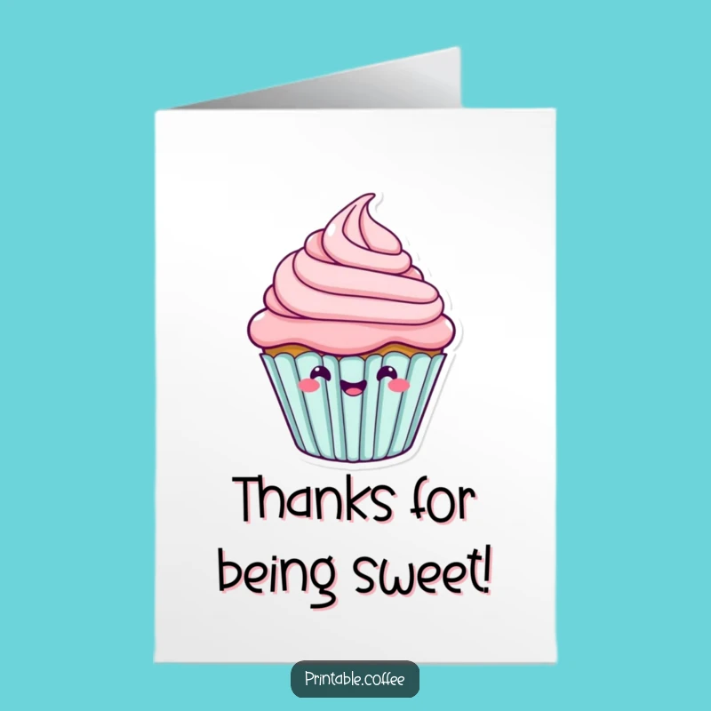 Free Printable Thank You Cupcake Card: Joyful Wiggle for a Funny Downloadable Gift
