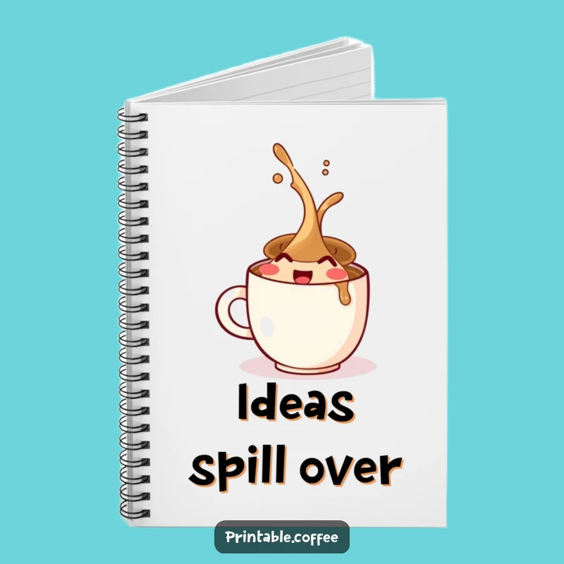 Funny Coffee Cup Spill Notebook: Jot Down Ideas with Joyful Mess