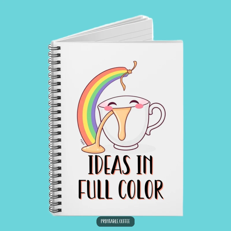 Funny Teacup Notebook: Rainbow Pouring Character Journal, Creative and Colorful Gift