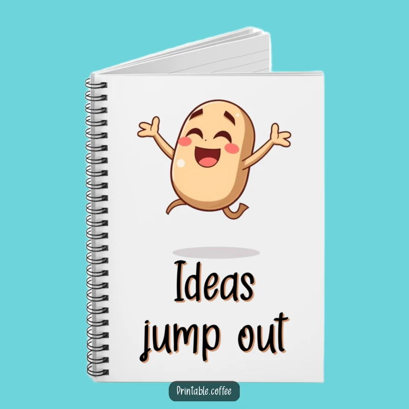 Funny Coffee Bean Jump Notebook: Giggling Character Joyful Mid-Air Leap - Creative Journal & Hilarious Gift