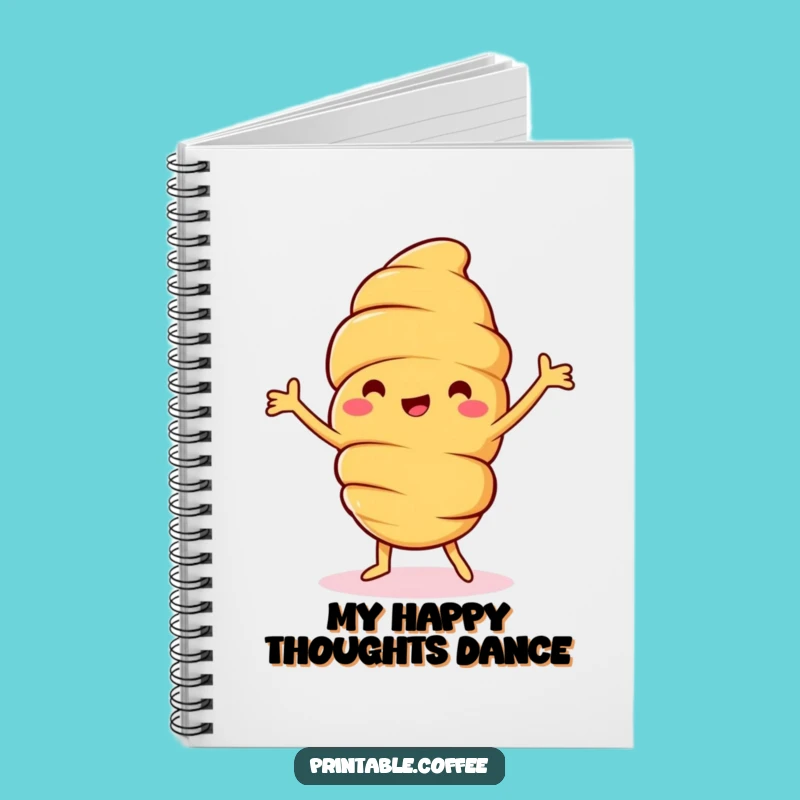 Funny Croissant Dance Notebook: Jolly Pastry Character's Happy Dance - Creative Journal & Hilarious Gift