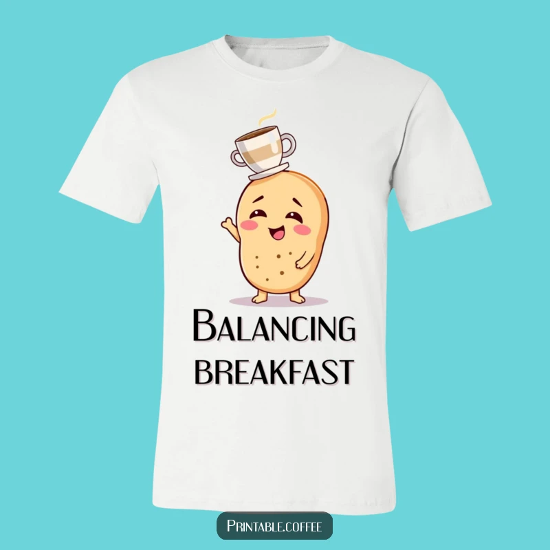 Funny Bagel Coffee T-Shirt: Hilarious Morning Balance Tee for Coffee Addicts