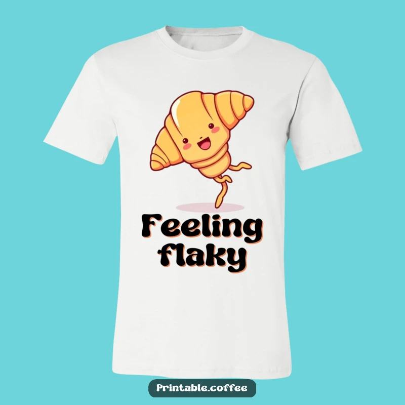 Funny Croissant Cartwheel Tee: Joyful Pastry Doing Cartwheel, Hilarious Breakfast Shirt Gift