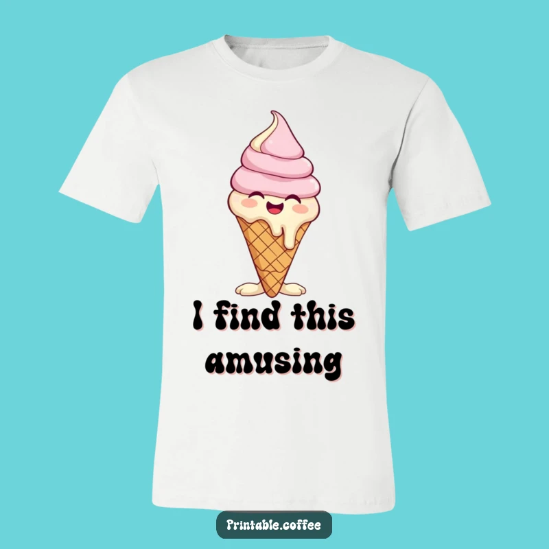 Funny Giggling Ice Cream Cone T-Shirt: Melting Mirth Tee, Whimsical Gift