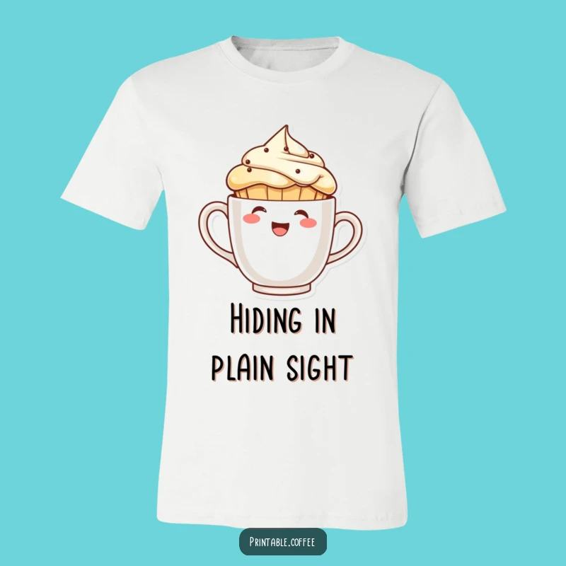 Funny Muffin Peek-a-Boo T-Shirt: Coffee Break Laughter Gift
