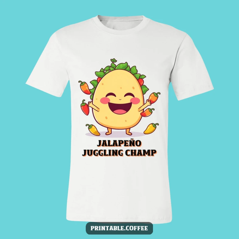 Funny Taco Juggling T-Shirt: Laughing Fiesta Character Tee, Hilarious Gift Idea