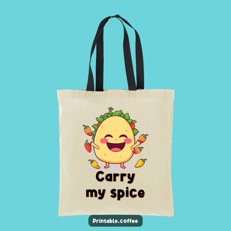 Funny Taco Juggling Tote Bag: Laughing Fiesta Accessory, Practical Funny Gift