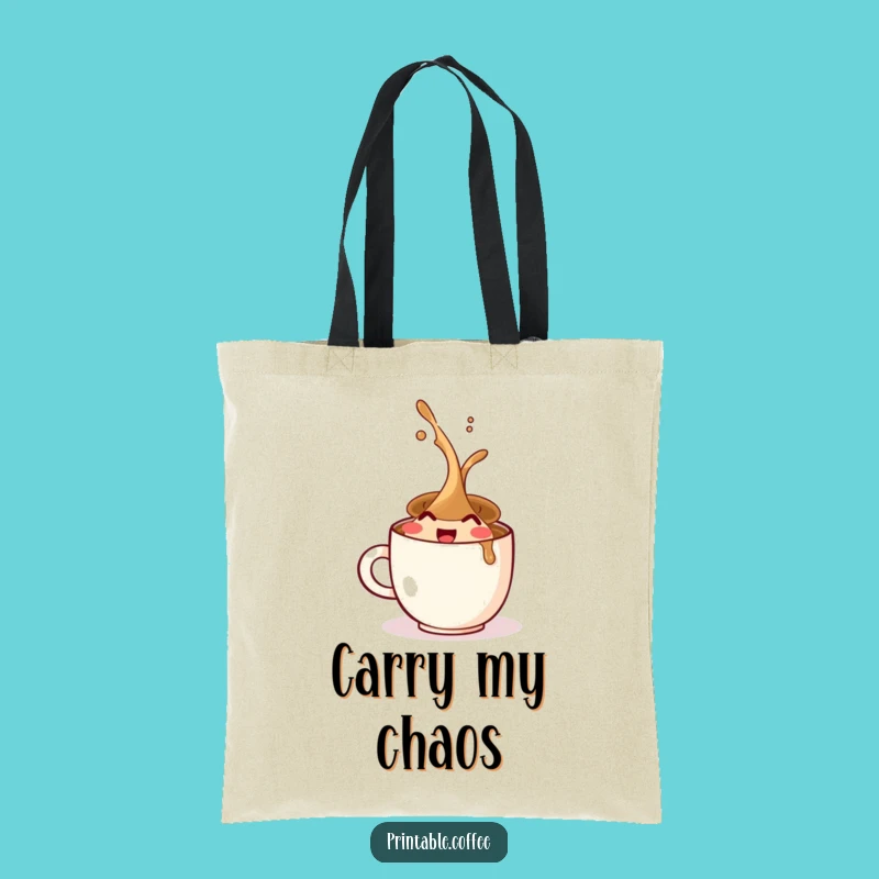 Funny Coffee Cup Spill Tote Bag: Carry Your Happiness Everywhere