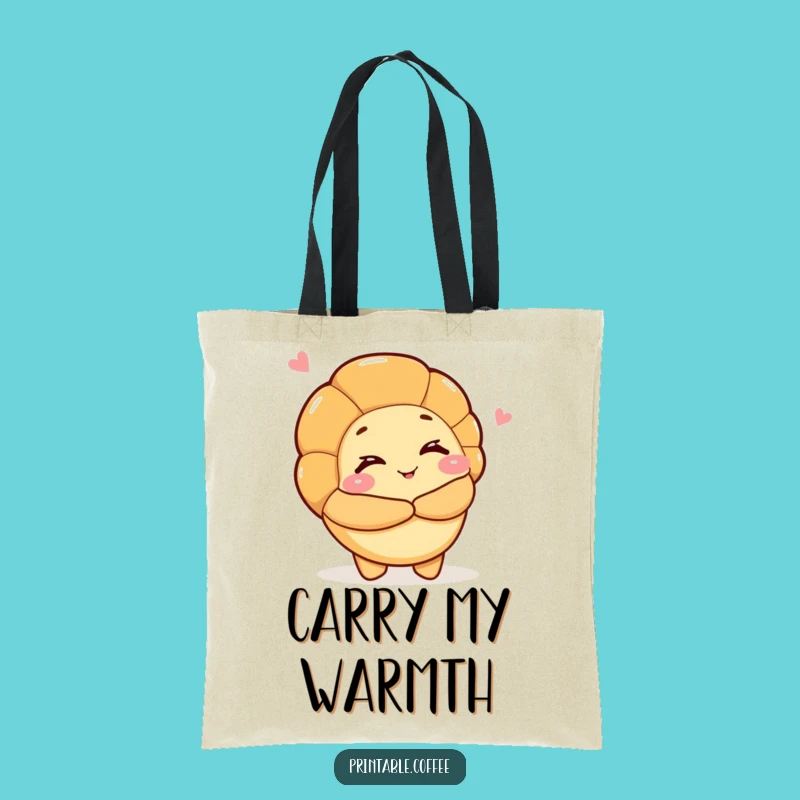 Funny Hugging Croissant Tote Bag: Carry Your Comfort