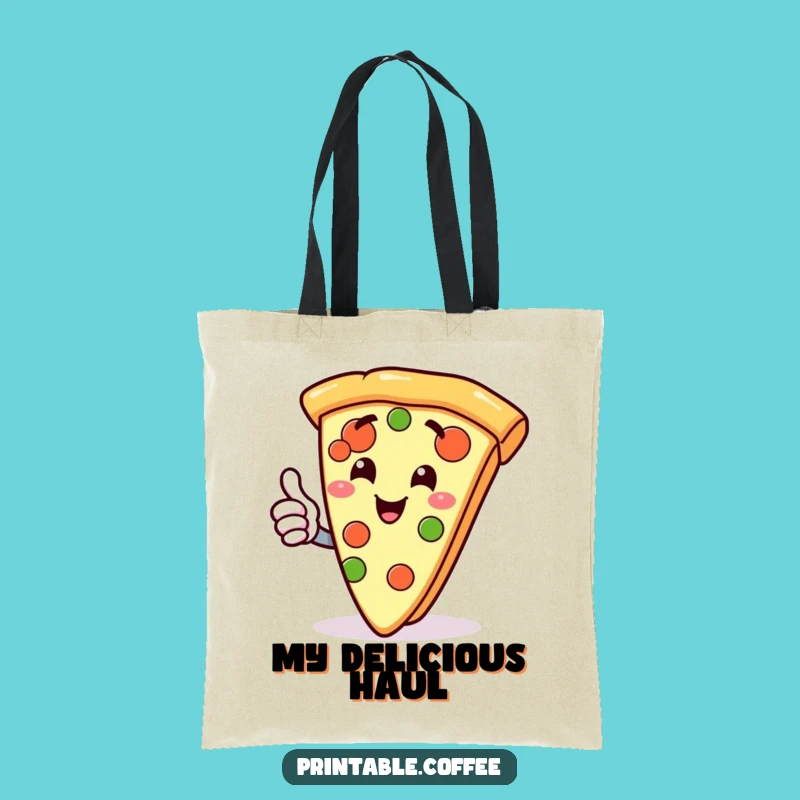 Funny Pizza Slice Thumbs Up Tote Bag: Gleeful Foodie Bag, Stylish Gift