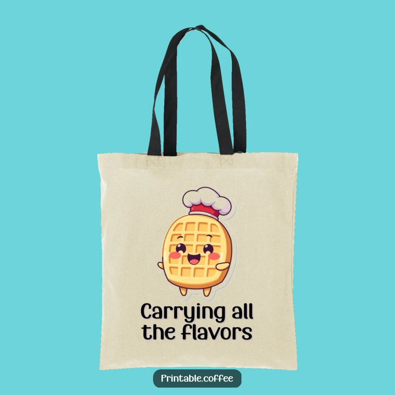 Funny Waffle Chef Hat Tote Bag: Delightful Groceries and Humor