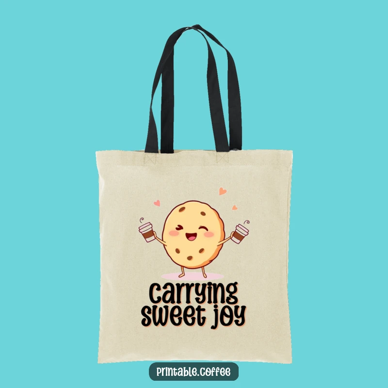 Funny Winking Cookie Tote Bag: Carry Your Coffee and Smiles Gift